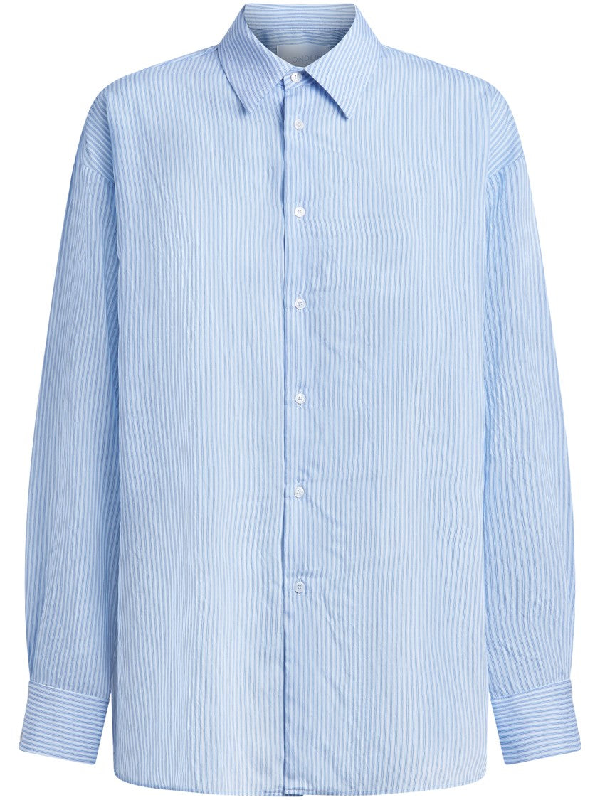 Dondup Fluid Blue Stripe Shirt With Classic Collar