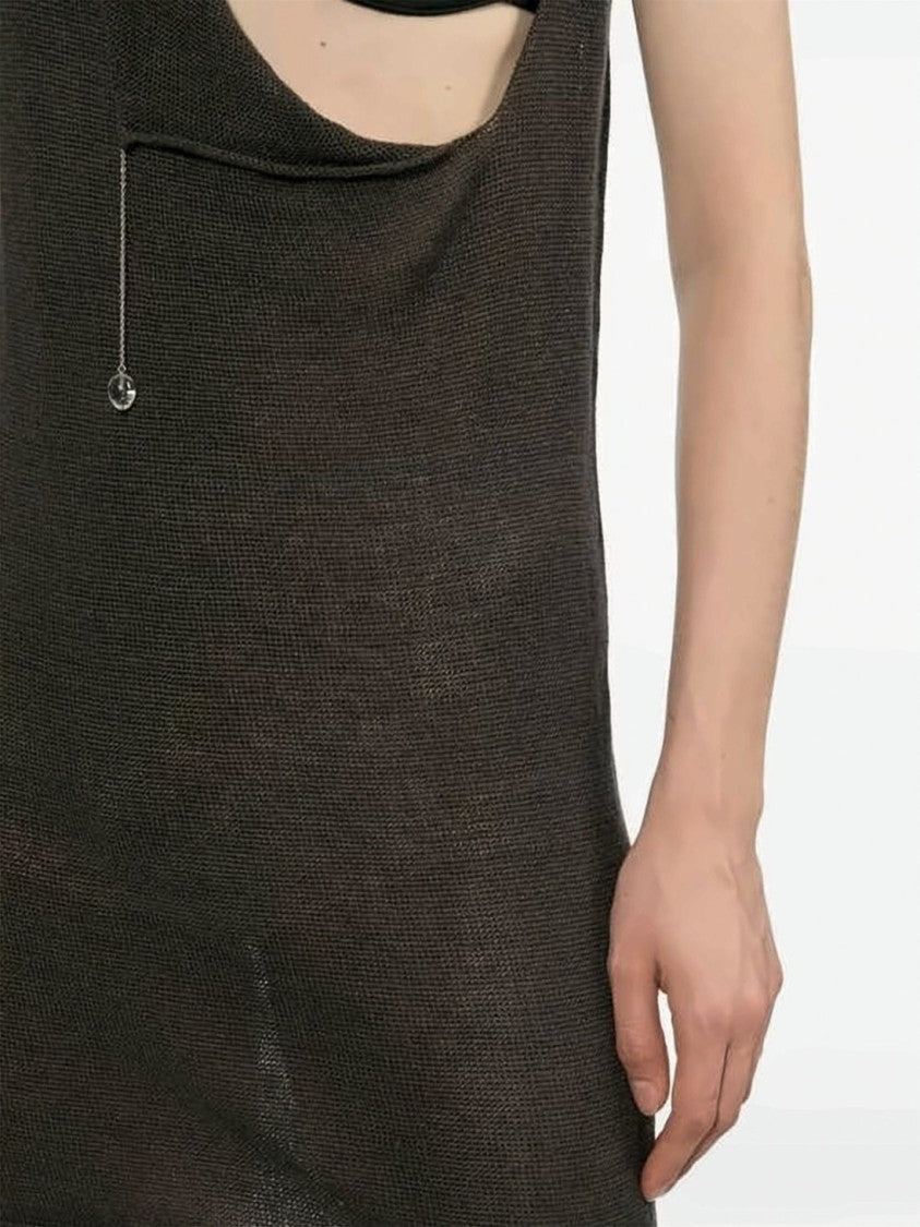 Paloma Wool Asymmetrical Black Sleeveless Top With Draped Neckline