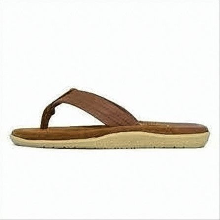 Island Slipper Thonged Brown Suede Slippers With Cushioned Footbed