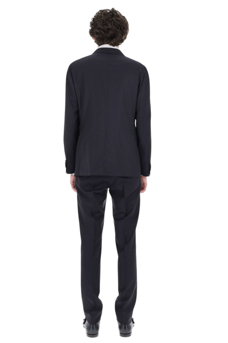 Caruso Blue Miura Double-Breasted Wool Suit