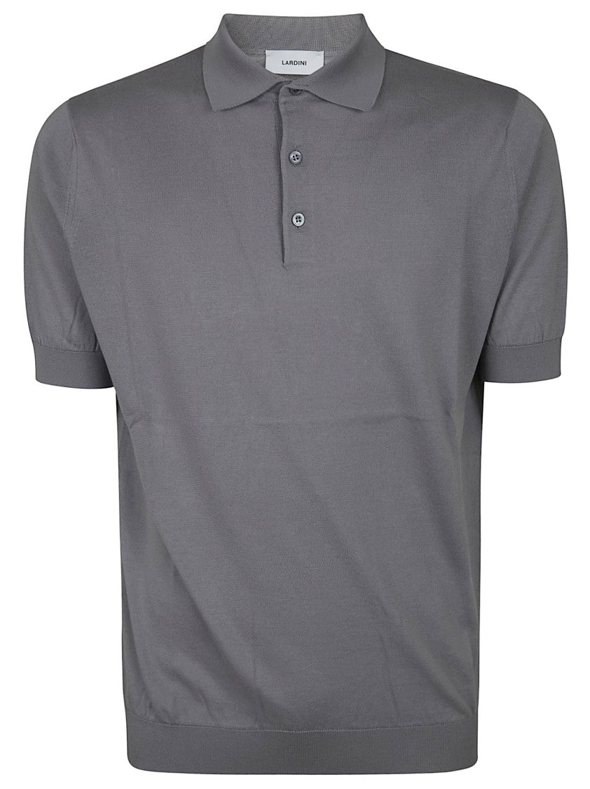 Lardini Short-Sleeve Polo Shirt With Classic Collar And Textured Finish