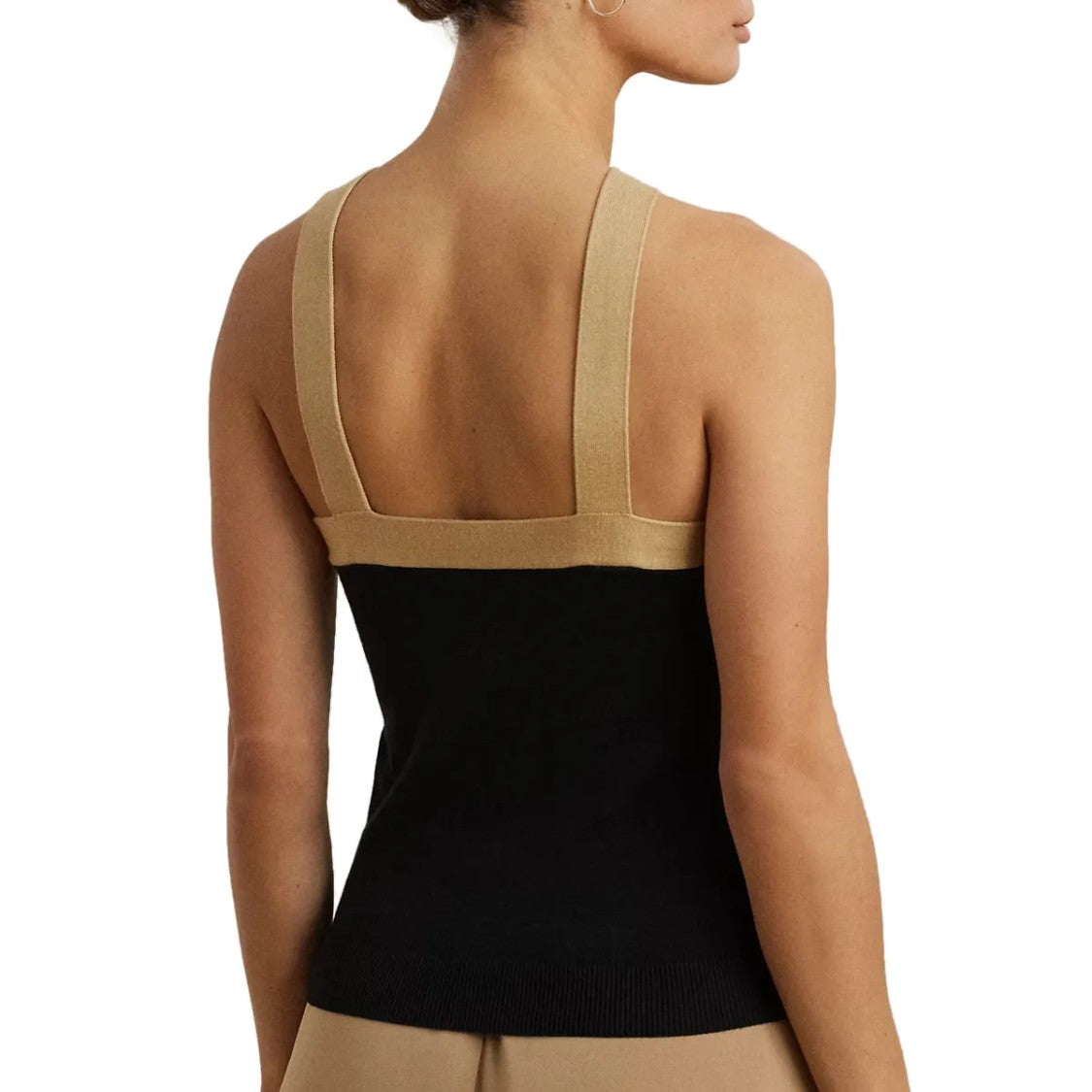 Lauren Ralph Lauren Fitted Sleeveless Pullover With Crossed Strap Design