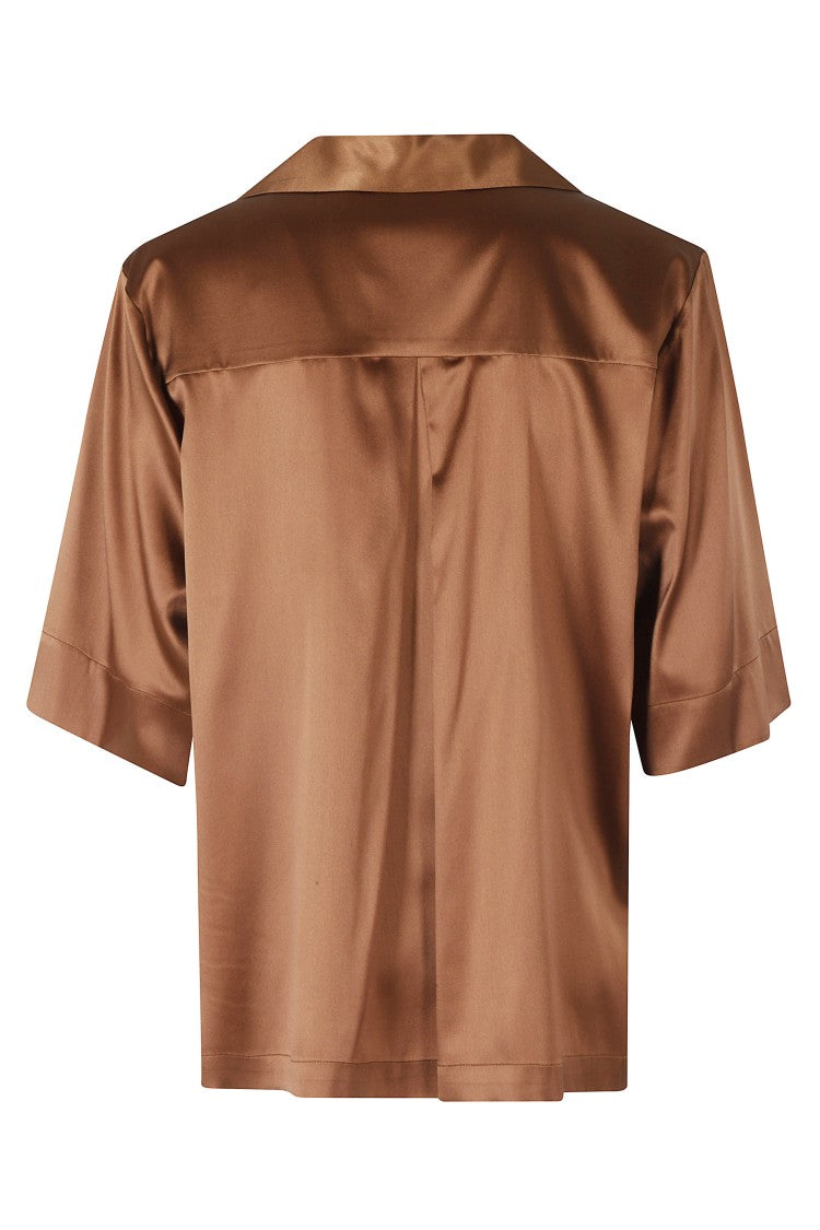 Solotre Silk Classic-Collar Long-Sleeve Silk Casual Shirt