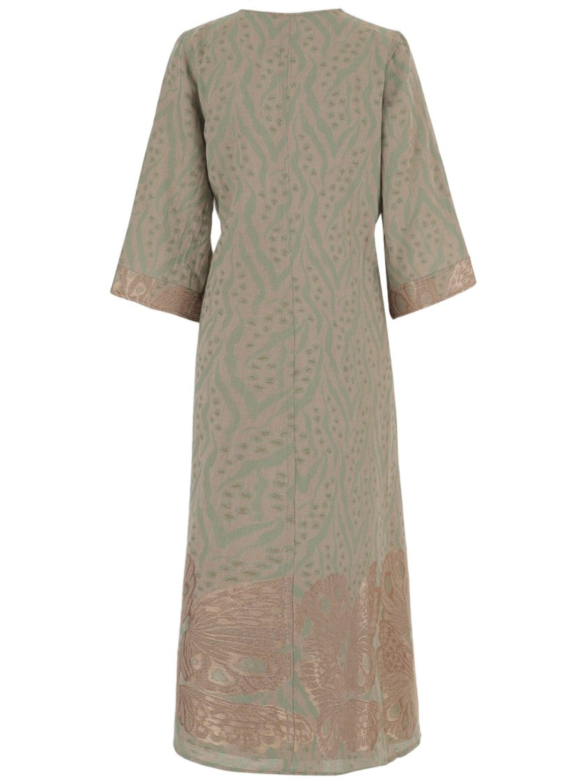 Nema Long Patterned Dress In Cotton Blend