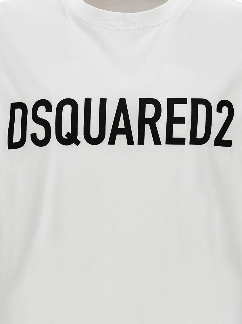 Dsquared2 Contrasting Print Crew Neck T-Shirt