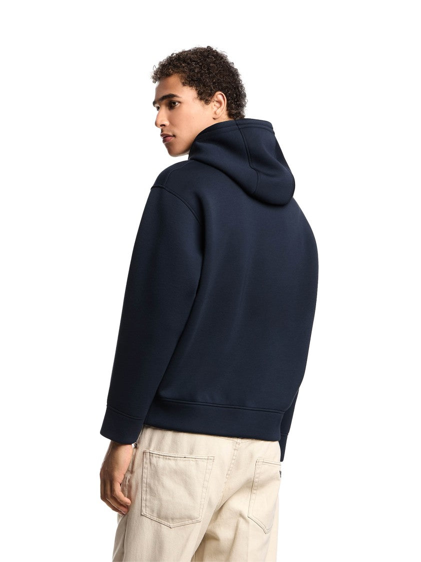Emporio Armani Modal Fabric Hoodie With Embroidered Winged Logo