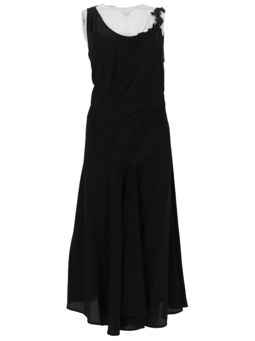 Victoria Beckham Sleeveless Lace Inserts Midi Dress