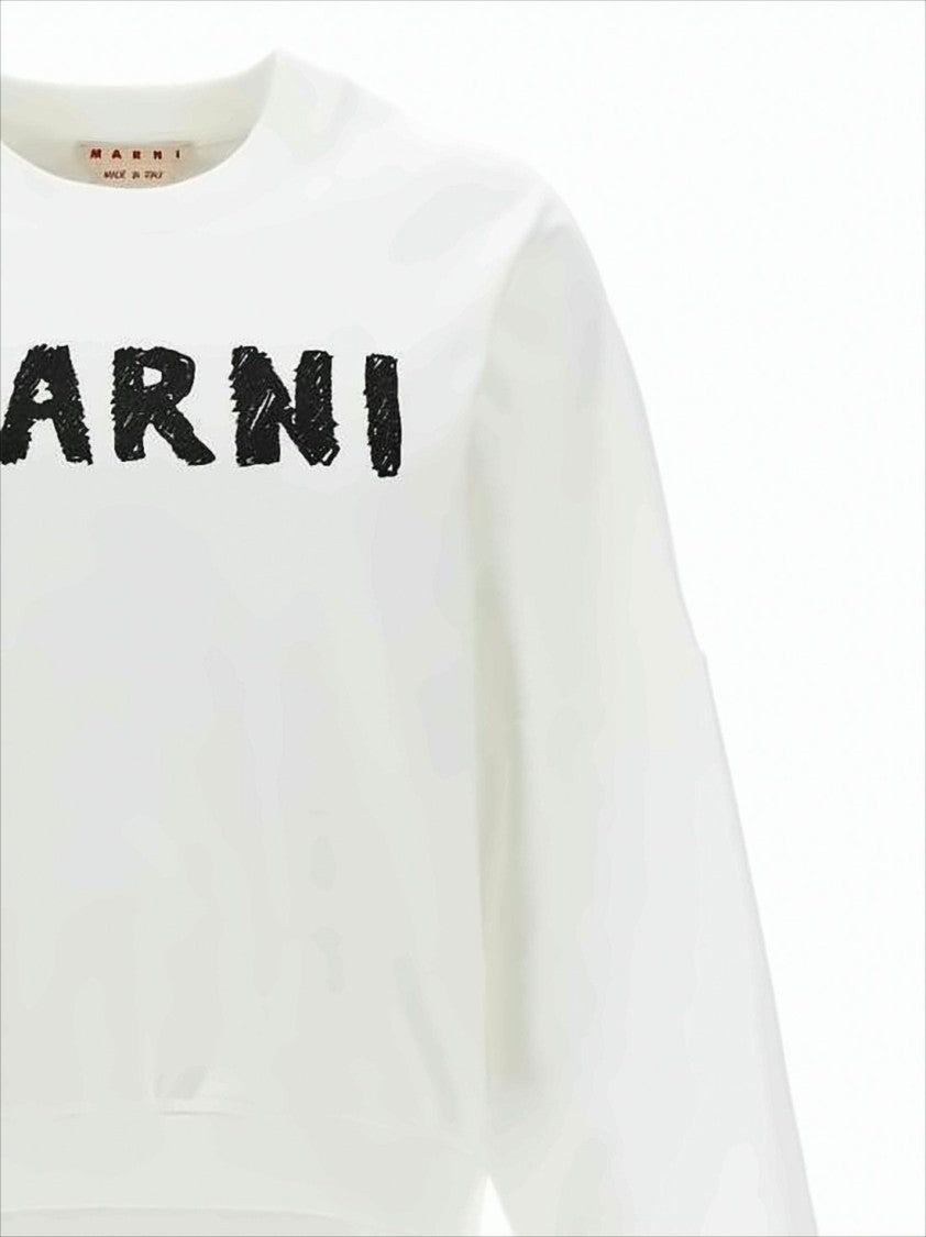 Marni Relaxed Fit Long-Sleeve T-Shirt With Textured Lettering