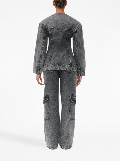 Ganni Mid-Rise Wide-Leg Denim Jeans