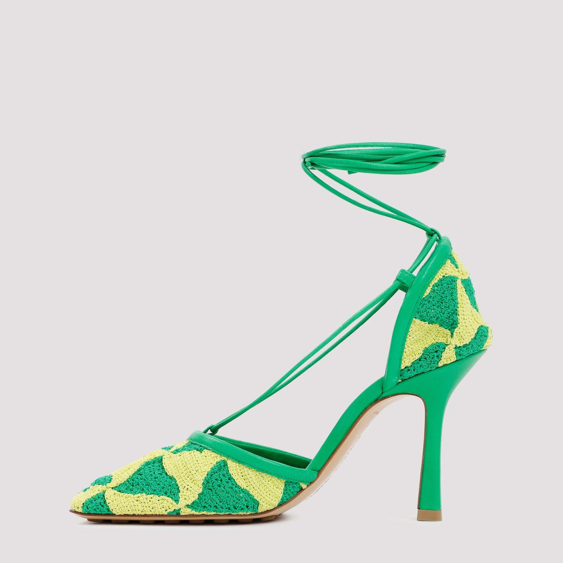 Bottega Veneta Green Ad Yellow Stretch Sandals