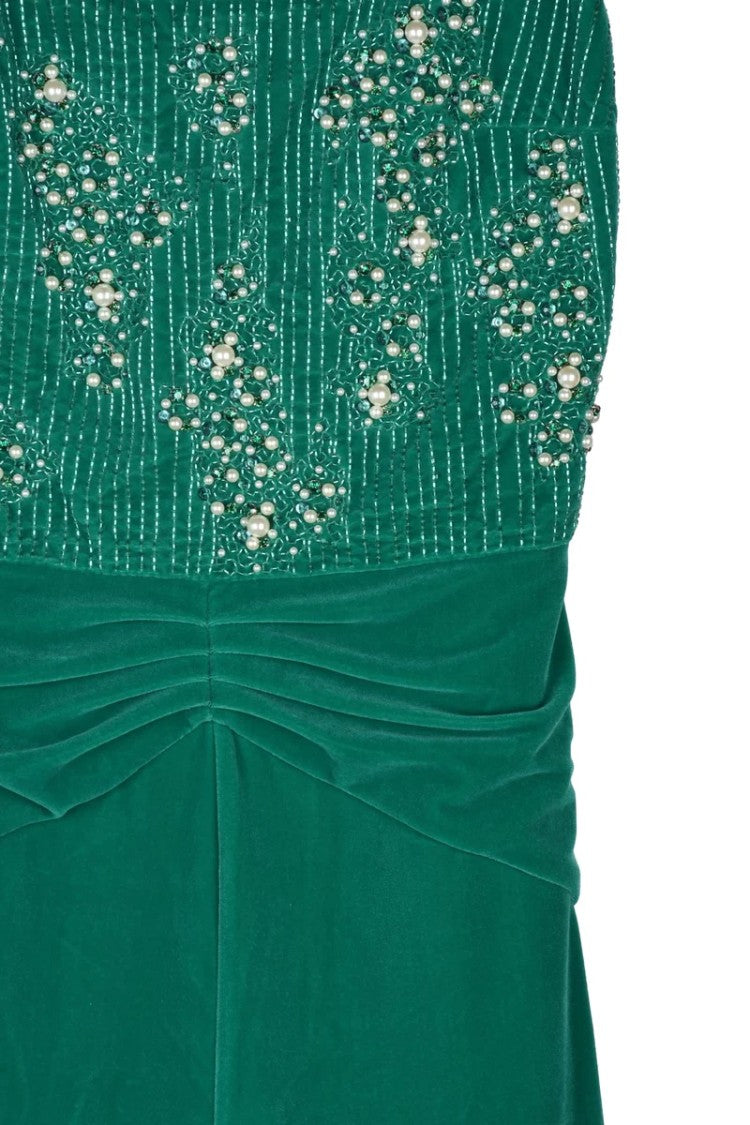 Elisabetta Franchi Velvet Jumpsuit - Green