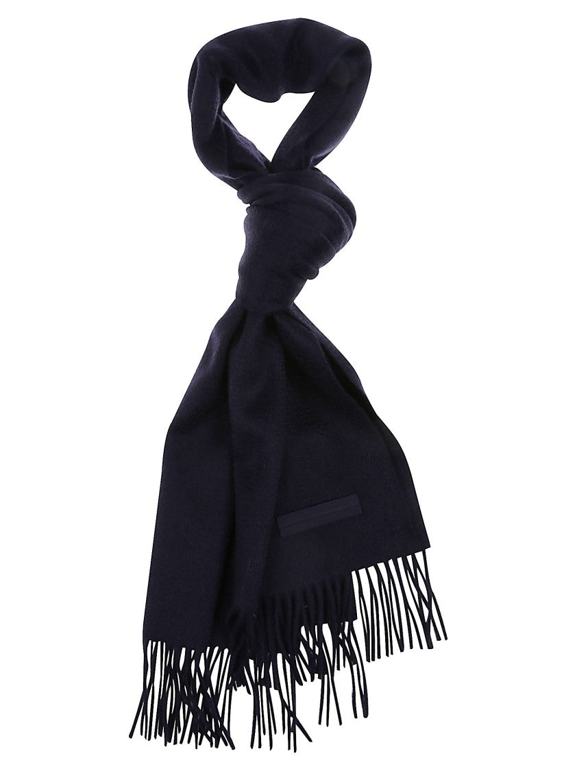 Zegna Oasi Cashmere Scarf With Fringed Ends And Stitched Label