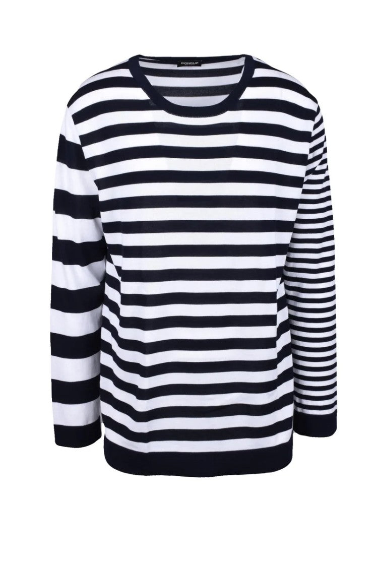 Dondup Cotton Sweater - White/Blue