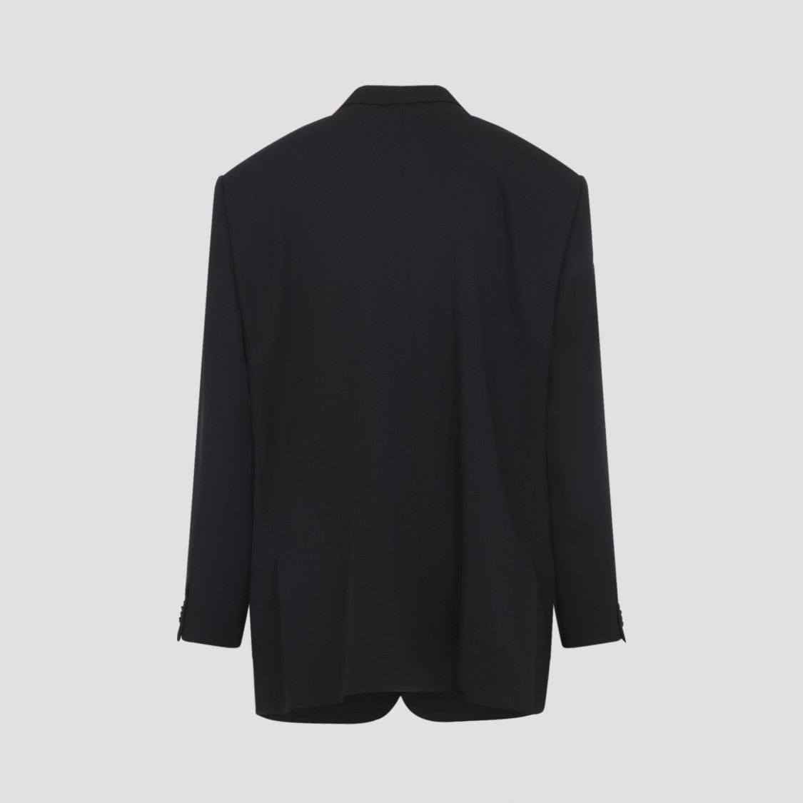 Balenciaga Tailored Black Wool Blazer With Satin Shawl Lapel