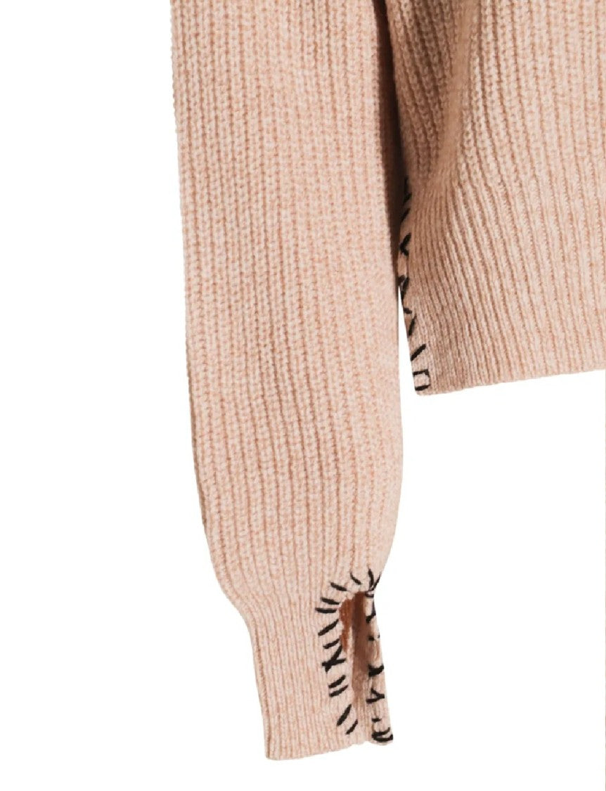Marni Cropped Knit Sweater With Ribbed Texture