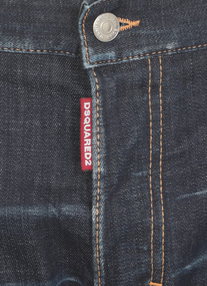 Dsquared2 Blue Dsquared2 Cotton Jeans For Man
