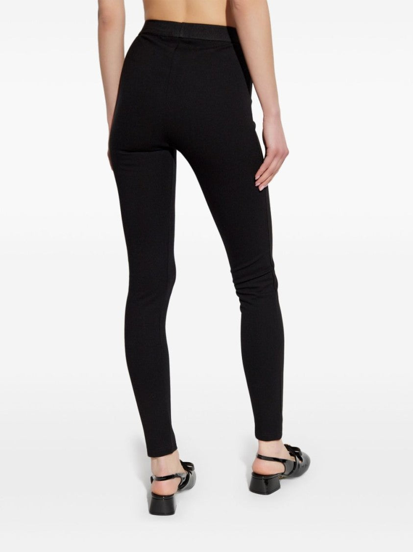 Versace High-Waisted Slim Fit Trousers With Branded Label