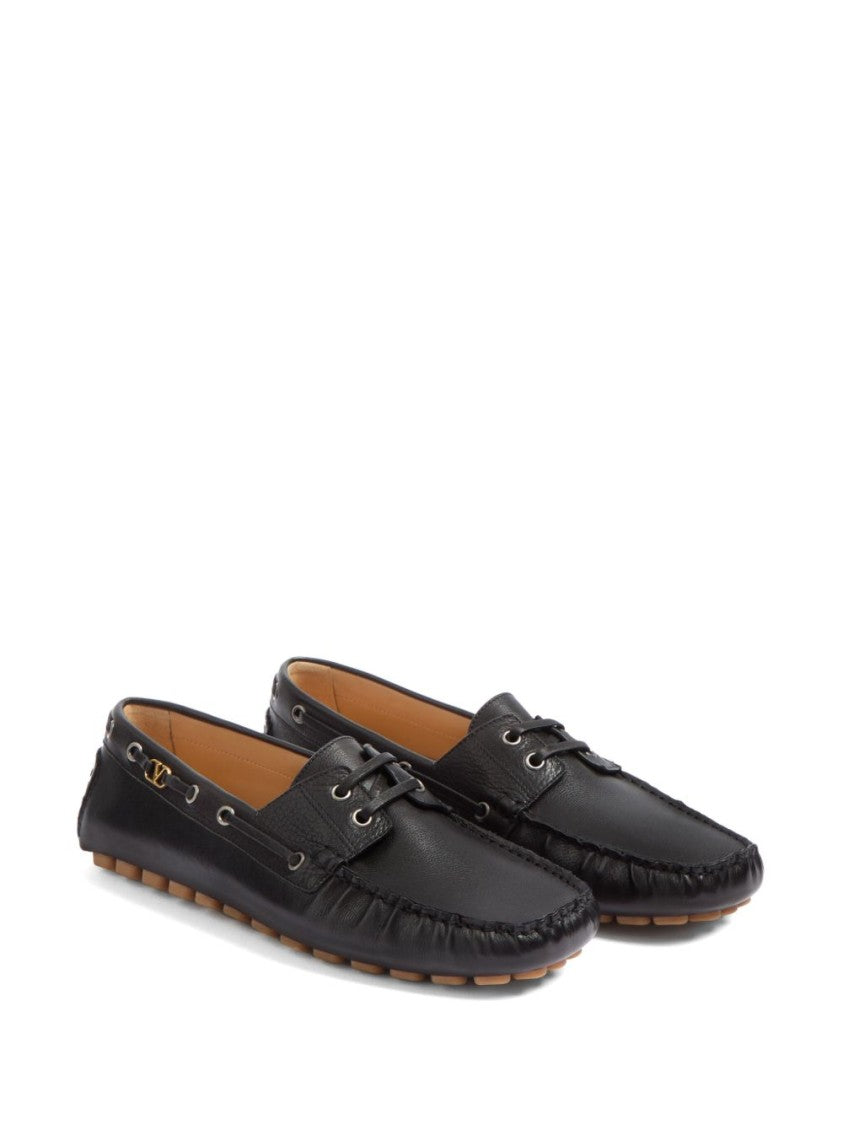 Valentino Garavani Slip-On Leather Moccasin With Vlogo Signature