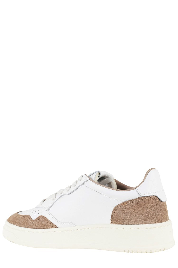 Autry White Medalist Low Suede Inserts Side-Logo Leather Sneakers
