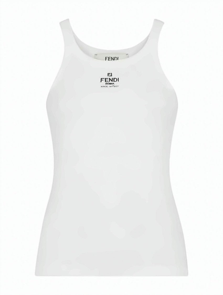 Fendi Fitted Sleeveless Top With Round Neckline