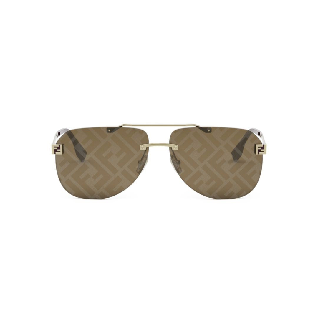 Fendi Fe40115u Double-Bridge Metal Sunglasses