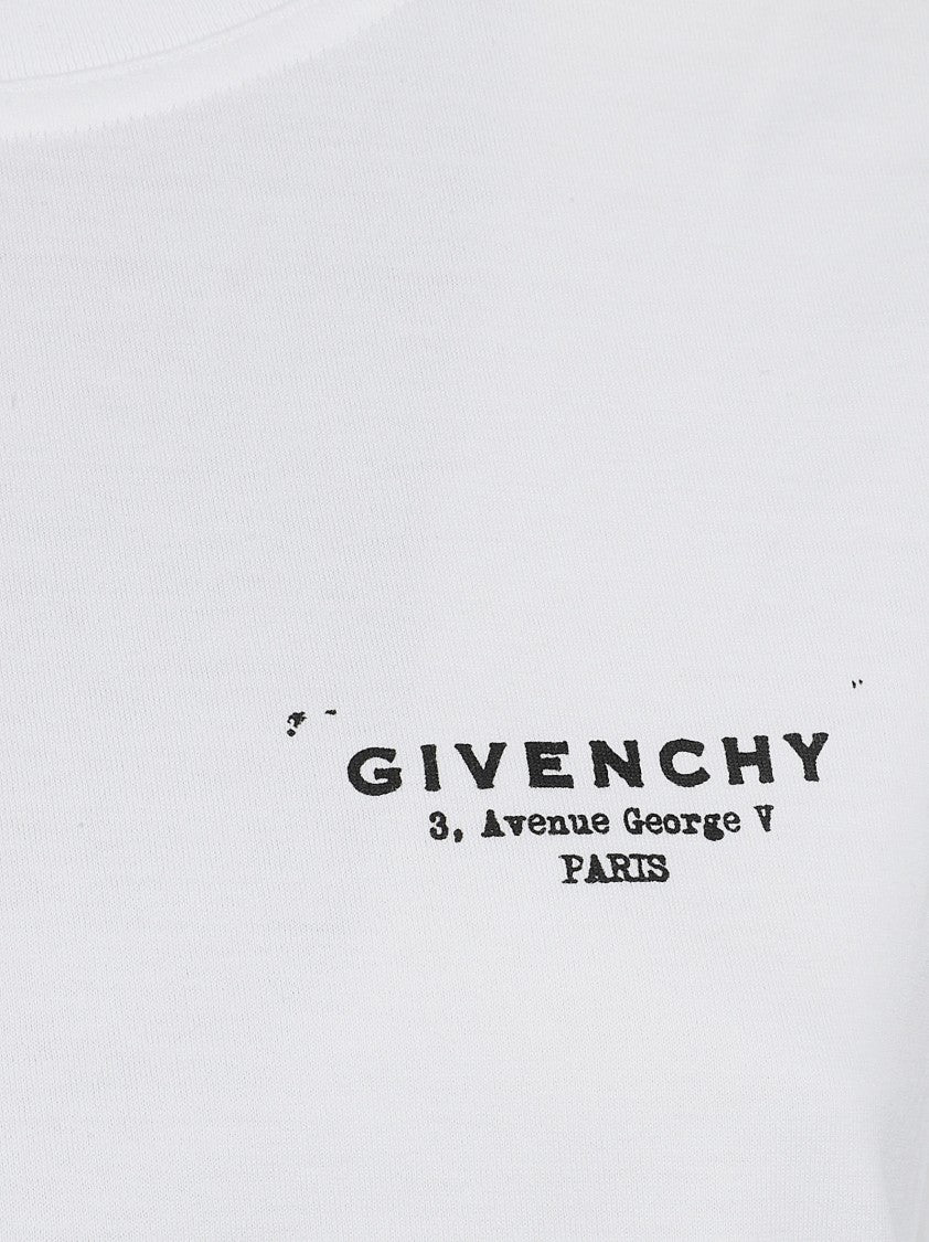 Givenchy White Cotton T-Shirt With Logo Detailing