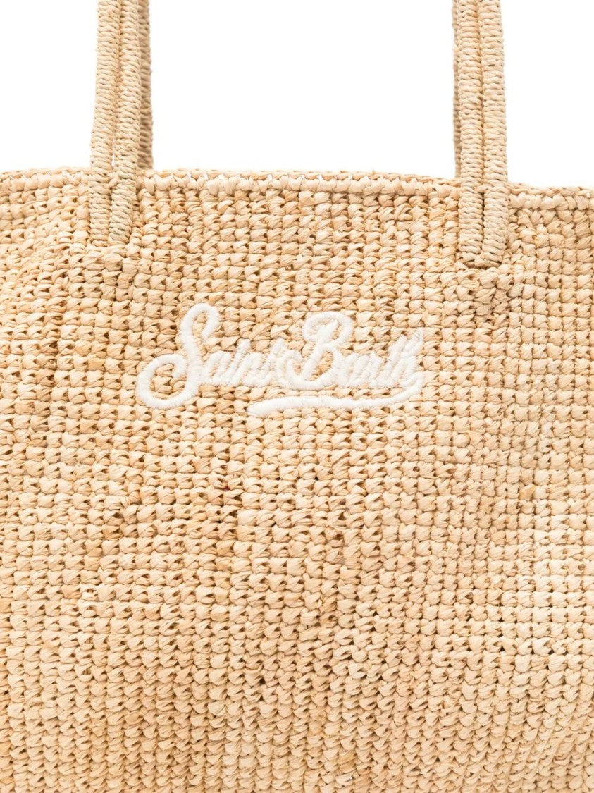 Mc2 Saint Barth Woven Tote Bag With Embroidered Logo