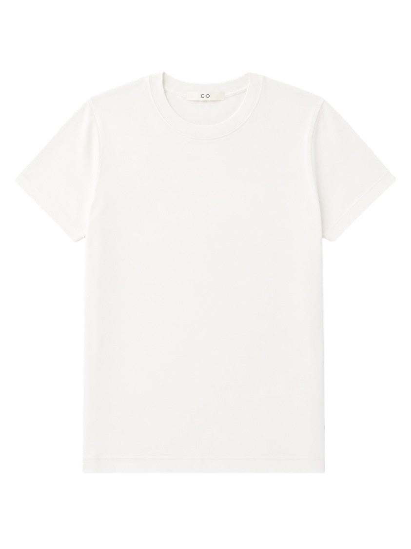 Co Minimalist White Crew Neck Cotton T-Shirt