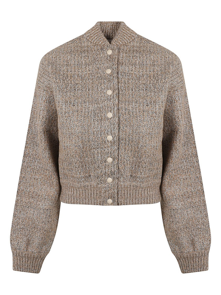 Max Mara Cropped Textured Knit Coat With Button-Down Front