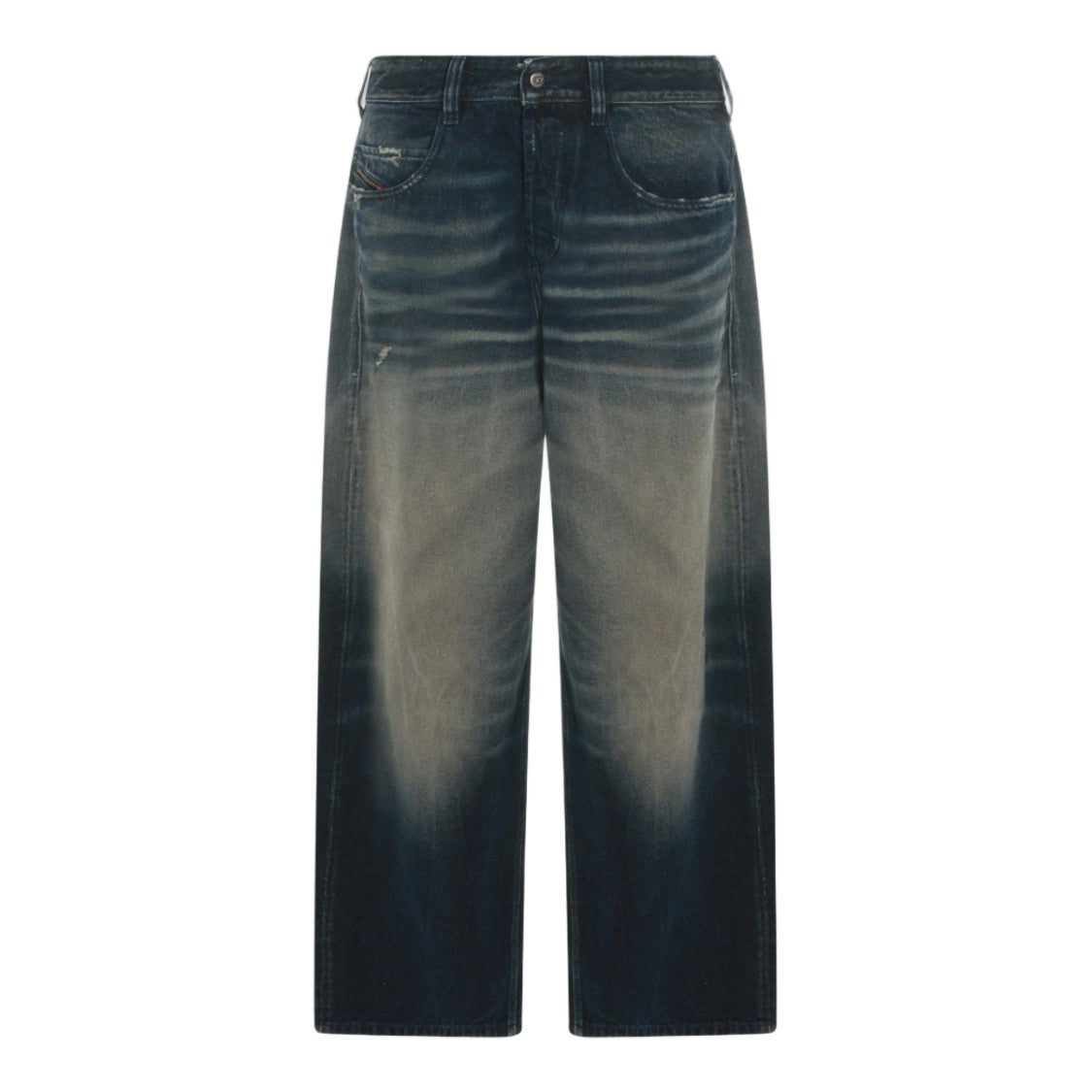 Diesel Relaxed Wide-Leg Jeans With Vintage Wash And Distressed Details