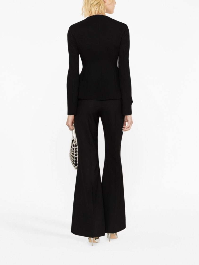 Blumarine Single-Breasted Peplum Viscose Jacket