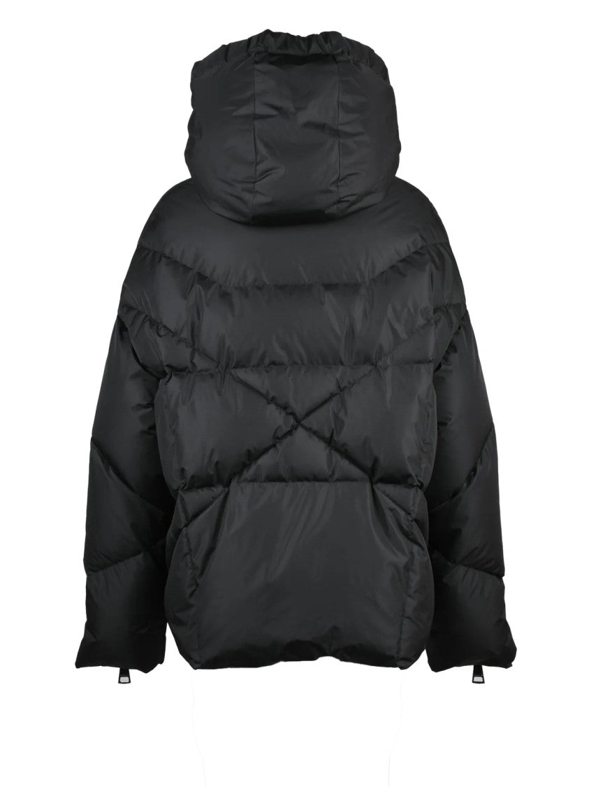 Khrisjoy Black Polyester Zip Padded Iconic Down Jacket