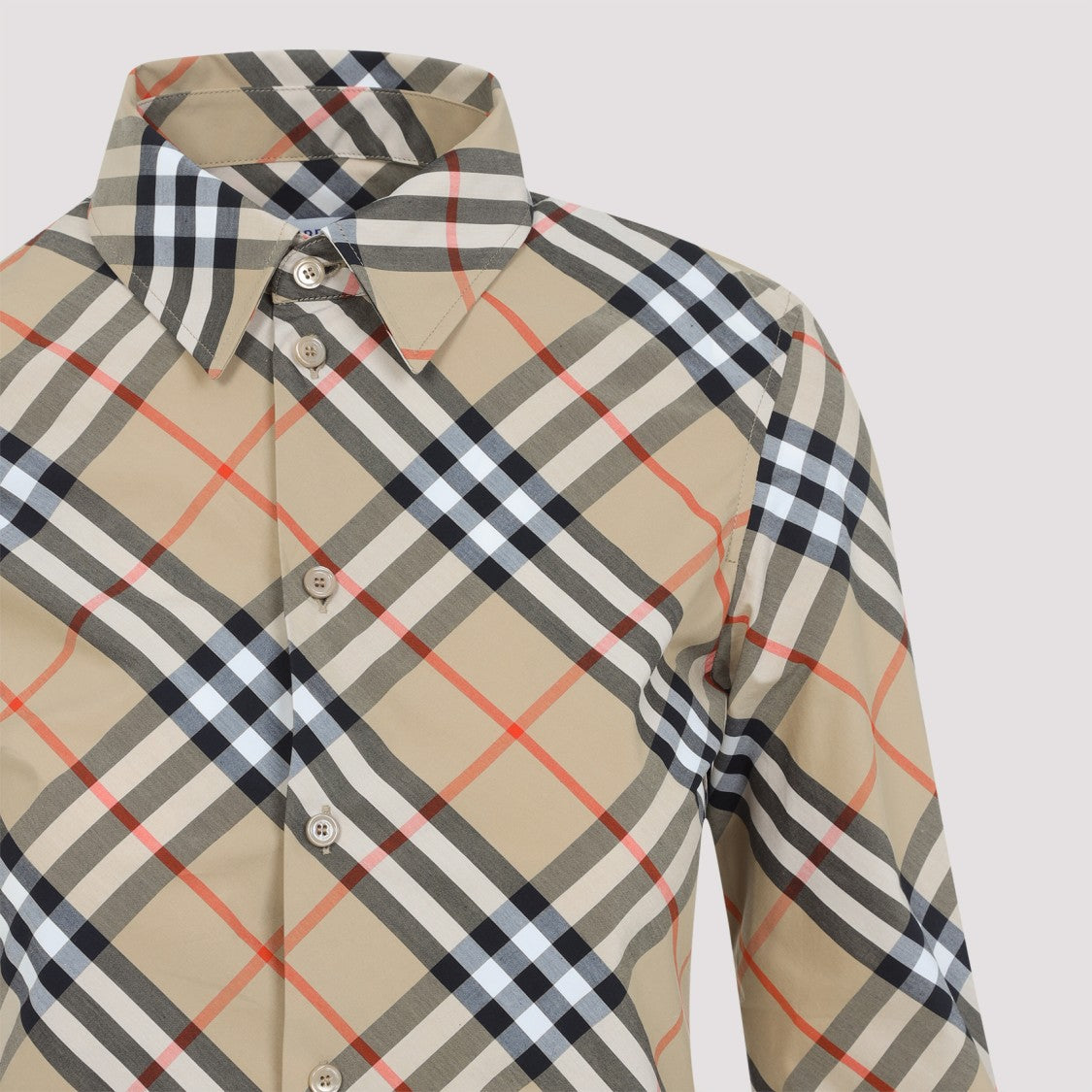 Burberry Sand Beige Cotton Check Shirt