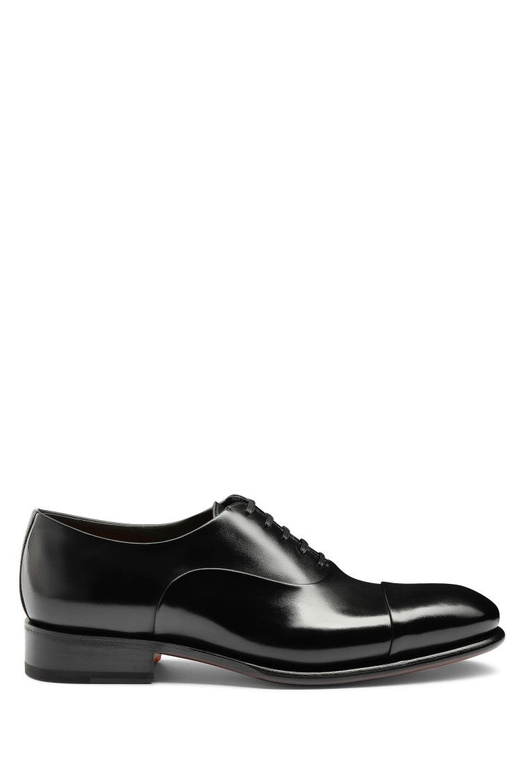 Santoni Isaac Model Antiqued Leather Oxford Shoes