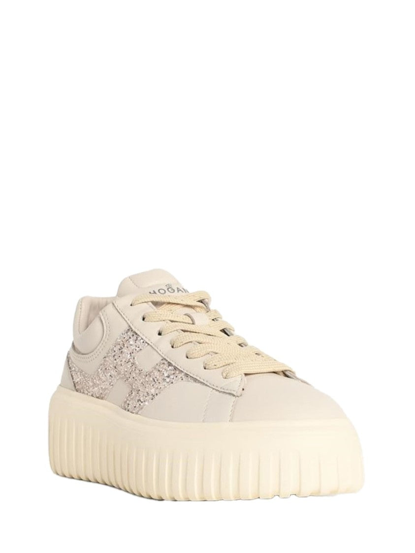 Hogan Mutton Wool Glittery H Stripe Sneakers