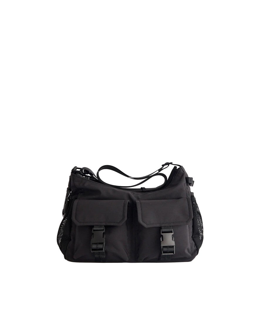A.P.C. Rectangular Black Nylon Borsa Trek With Technical Details