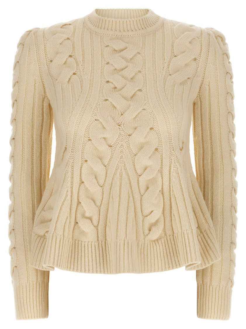 Mcqueen 'Peplum Cable' Sweater