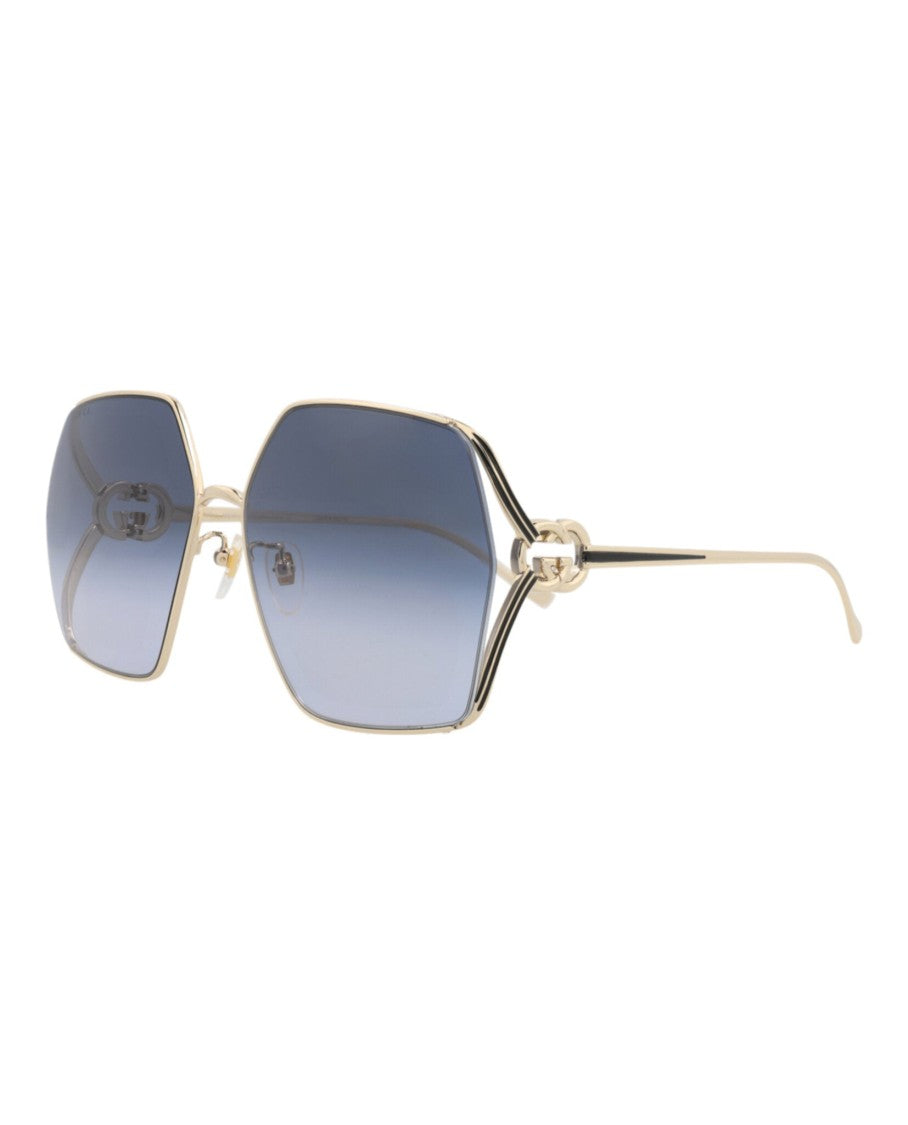 Gucci Square-Frame Metal Sunglasses