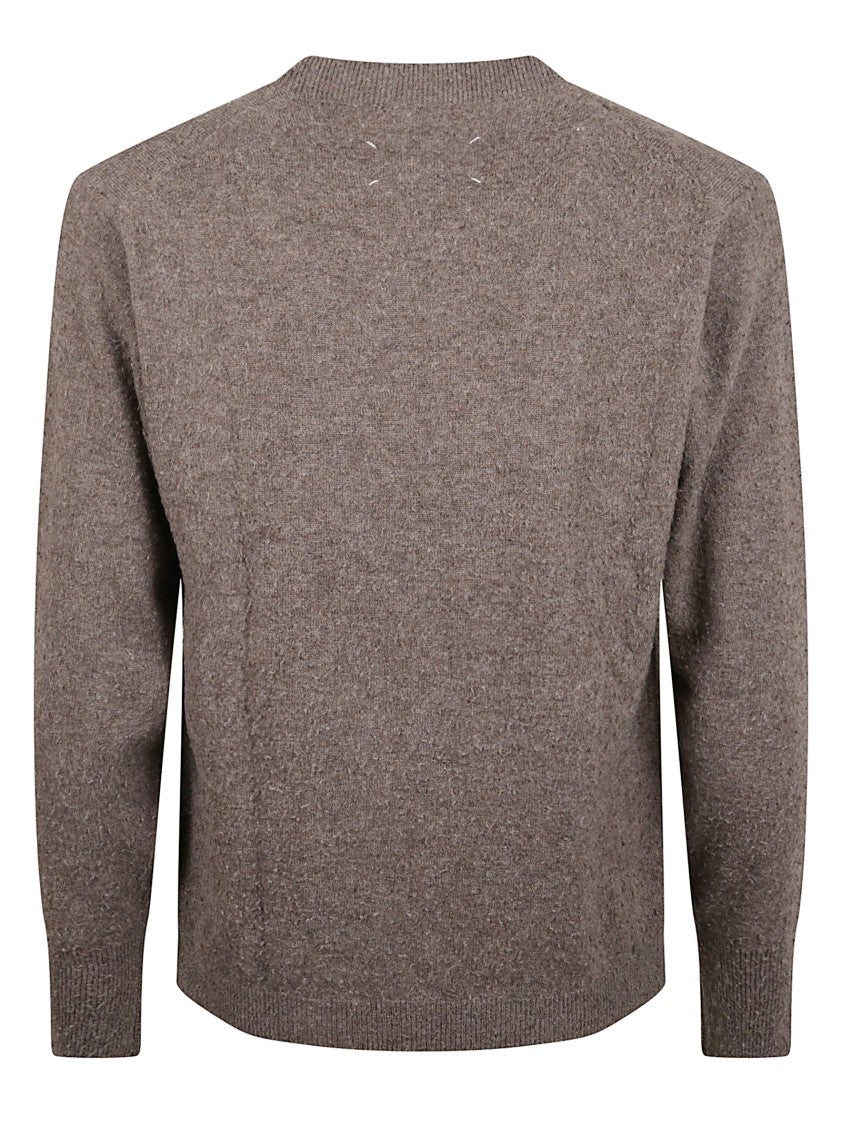 Maison Margiela Heathered Brown Cashmere-Cotton Sweater