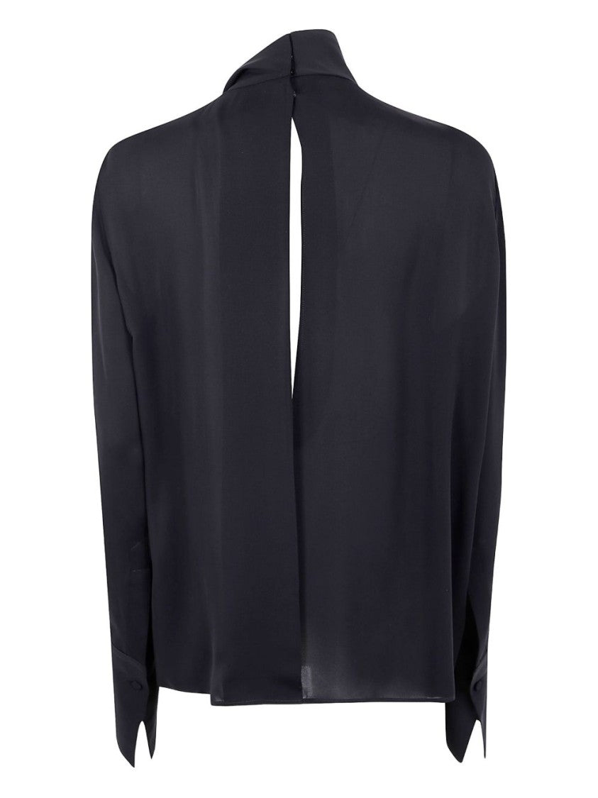 Tom Ford Washed Silk Georgette Blouse With Draped Neckline