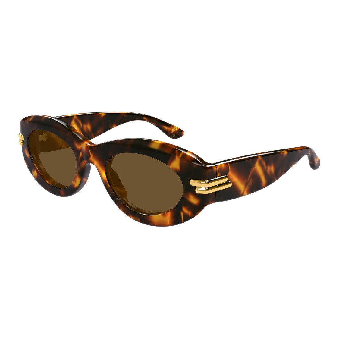 Bottega Veneta Bv1322s Oval Tortoiseshell Sunglasses