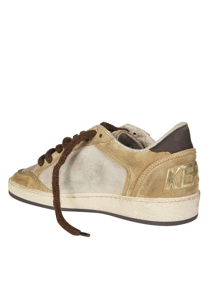 Golden Goose Brown Suede Glitter Star Sneakers