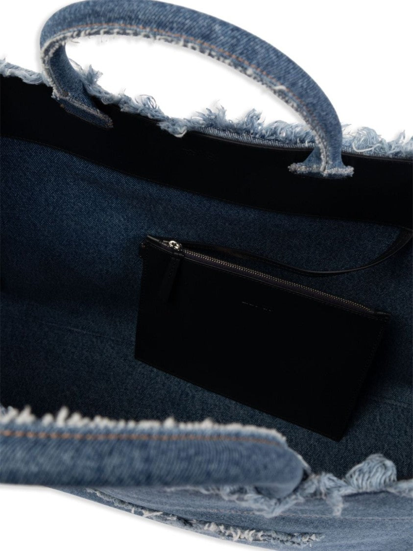Lanvin Indigo Blue Washed Denim Tote Bag