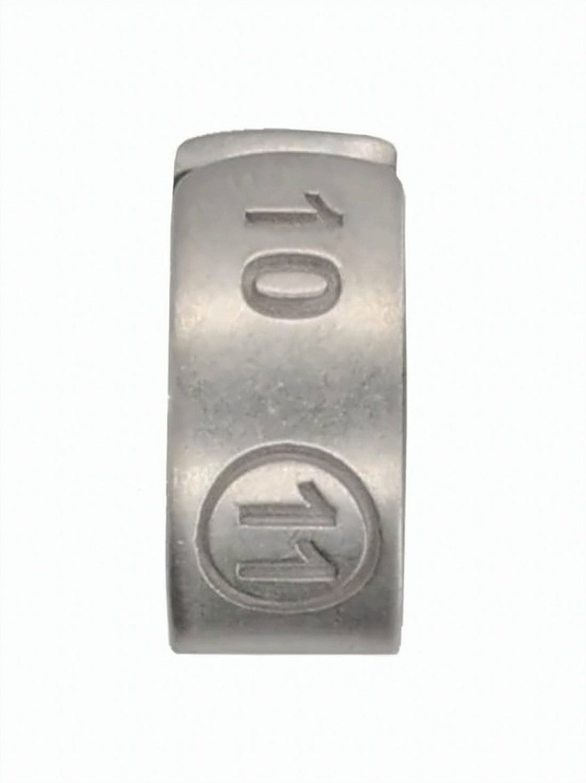 Maison Margiela Wide Silver Band Ring With Embossed Details