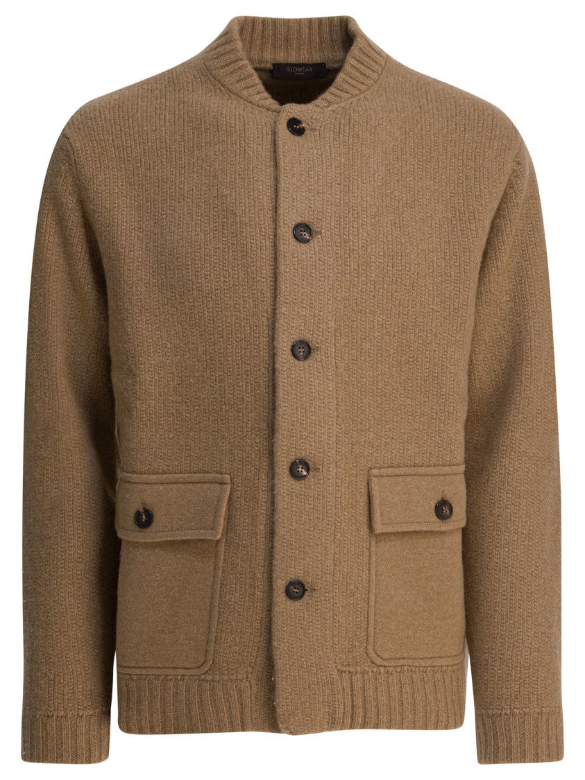 Zanone Textured Knit Jacket In Luxurious Wool-Cashmere Blend
