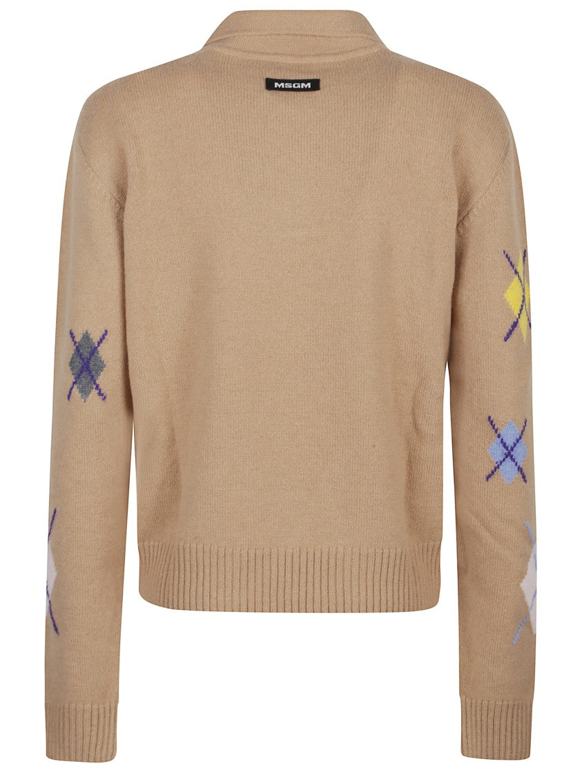 Msgm Long Sleeves Polo With Logo