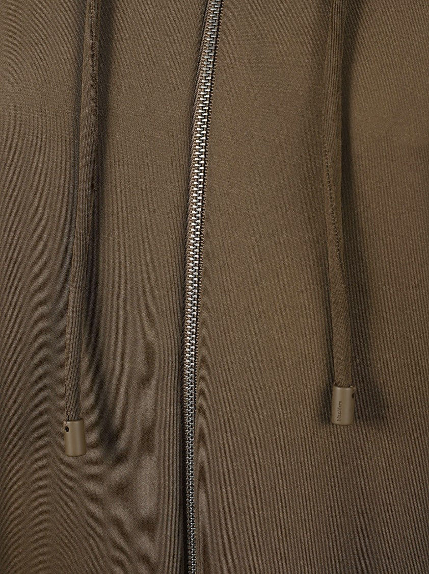 Max Mara Boxy Cropped Jacket With Hood And Zipper Closure
