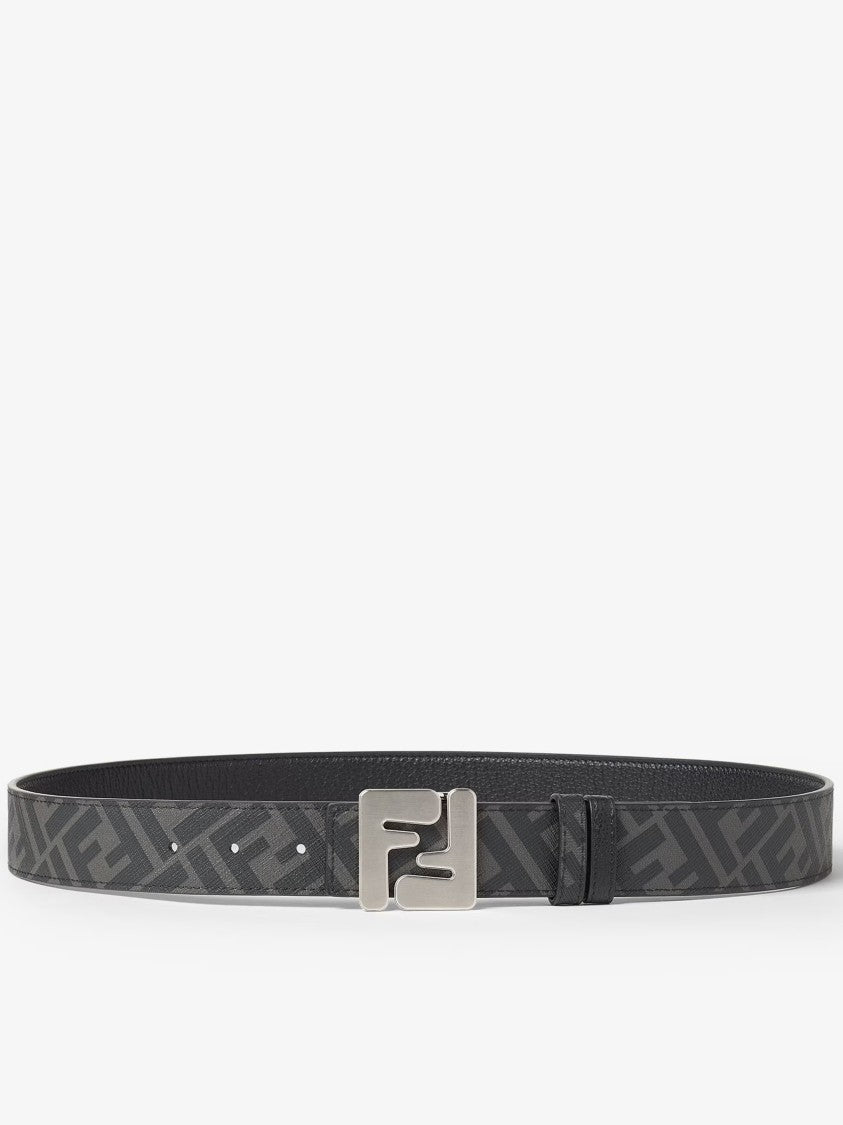 Fendi Ff Rev Reversible Textured Leather Belt