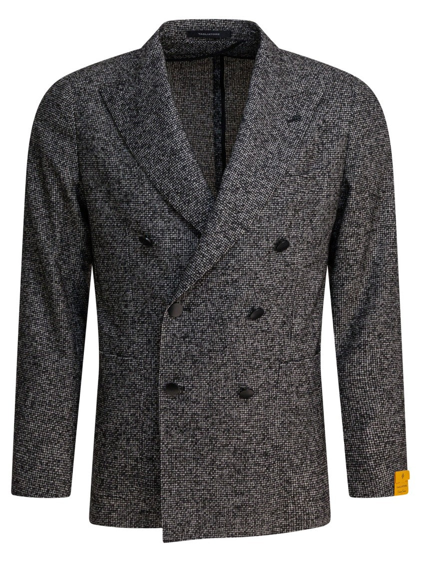 Tagliatore Double-Breasted Textured Wool Blend Jacket