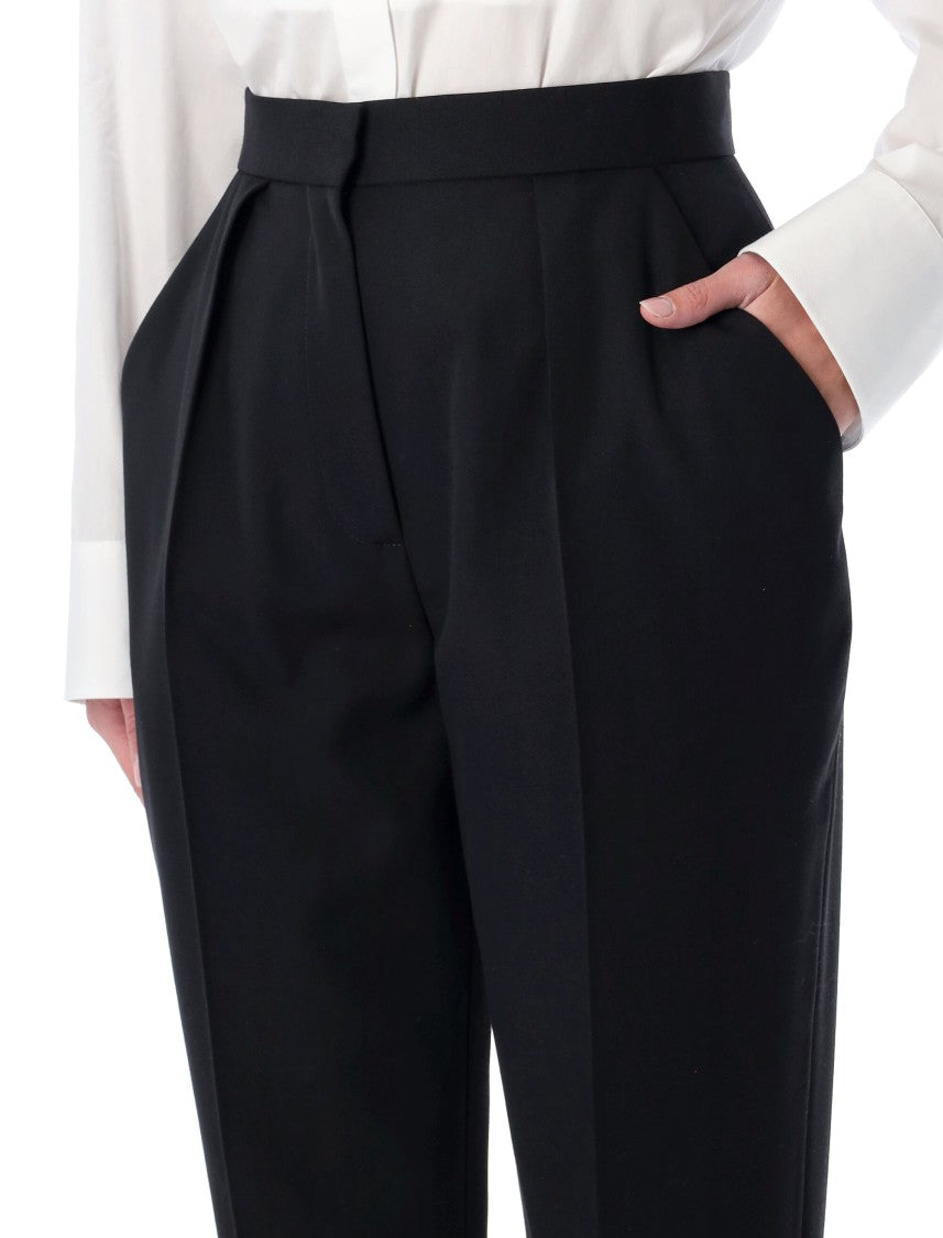 Balmain High-Waisted Tailored Pants With Pressed Pleats
